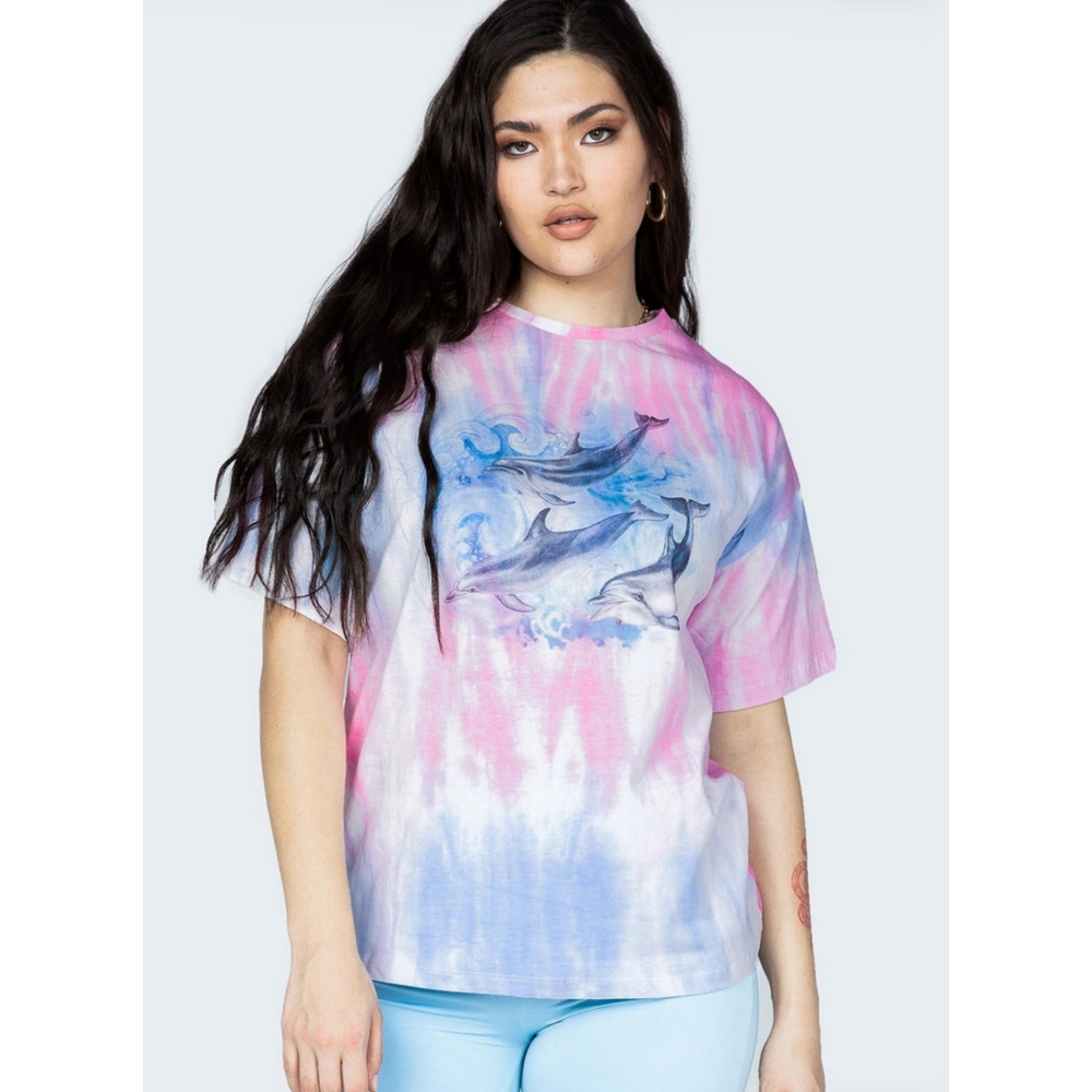 Dolphin Tie Dye Tee Multi US 4 NWT